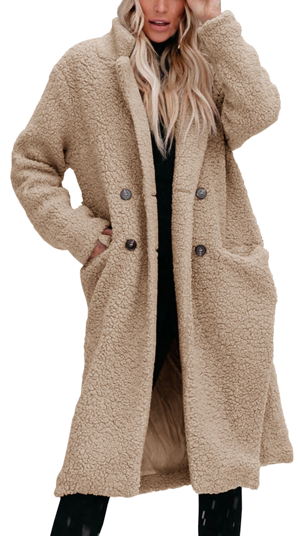 Haut en peluche à col revers
